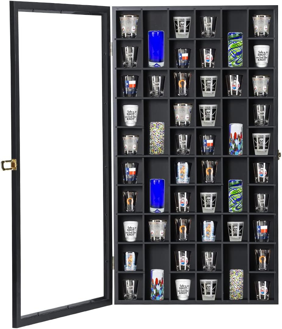 Display Case Acrylic - Large Shot Glass Display Case, Wall