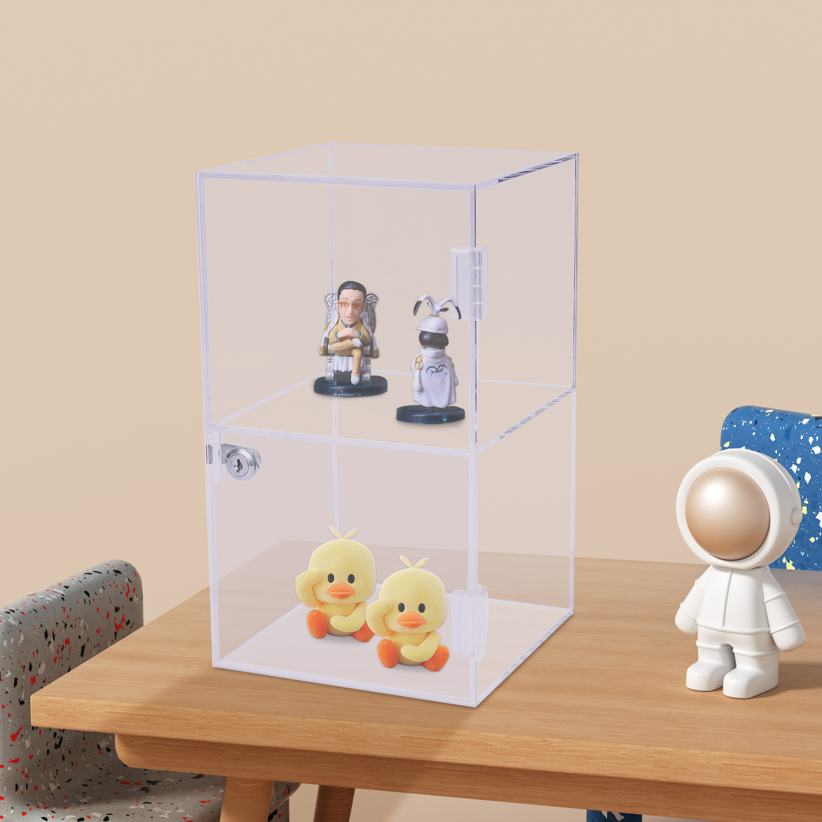Display Case Acrylic - Transparent Acrylic 20x20x35cm Lock Display Case,